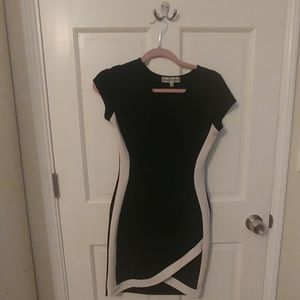 Black and white cocktail dress